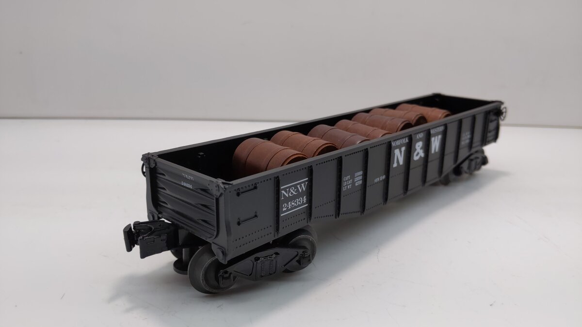 Williams 47208 O Norfolk & Western Gondola with 6 Wooden Barrels