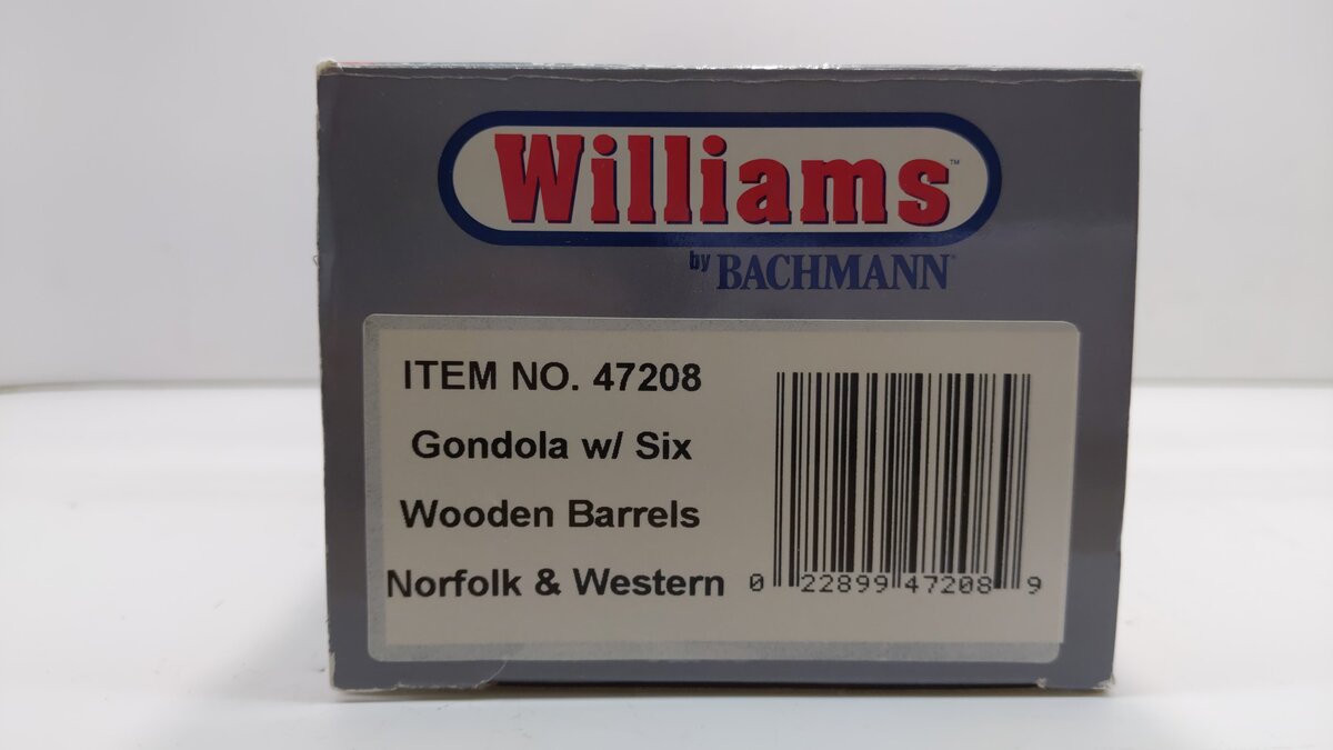 Williams 47208 O Norfolk & Western Gondola with 6 Wooden Barrels