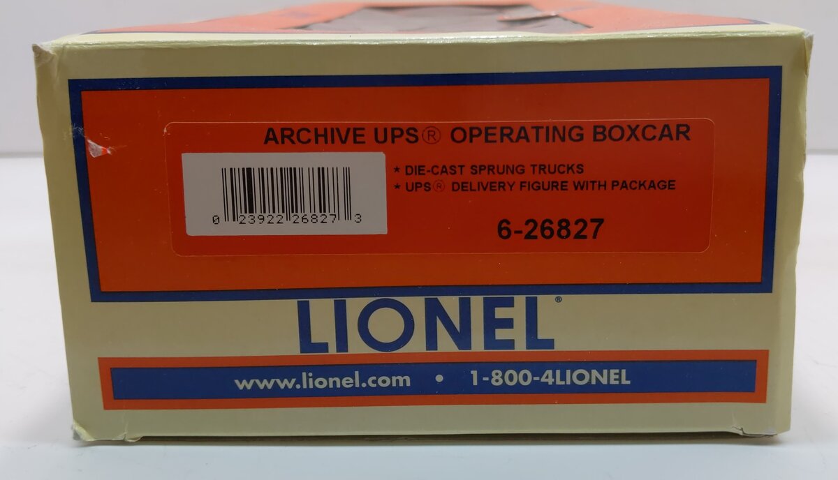Lionel 6-26827 O Gauge UPS Archive Operating Boxcar #9237