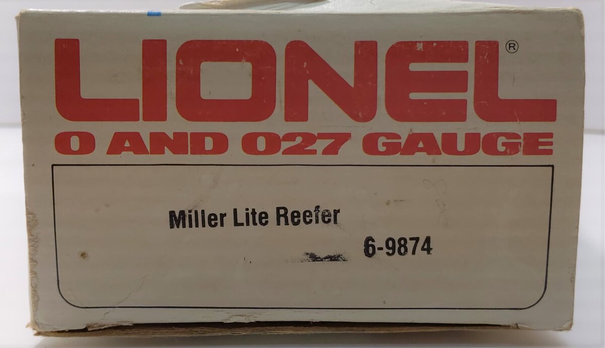 Lionel 6-9874 O Gauge Miller Lite Beer Billboard Reefer Car