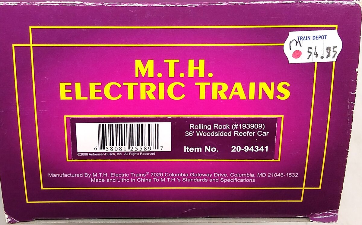 MTH 20-94341 Rolling Rock 36’ Woodsided Reefer Car V2