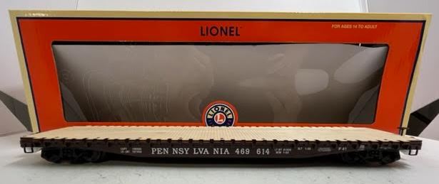 Lionel 6-29386 O Gauge Pennsylvania Railroad PS-4 Flat Car #469614 With Stakes