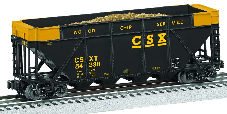Lionel 6-84338 O Gauge CSX Woodchip Hopper Car #84338