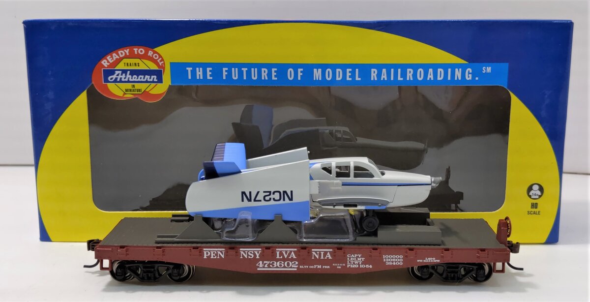 Athearn 96332 HO Pennsylvania 40' Flatcar #473602 w/Plane