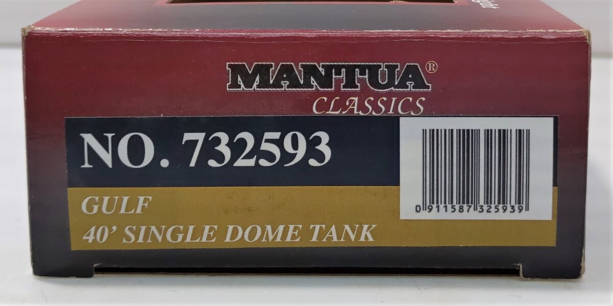Mantua 732593 HO Scale Gulf 41' Single Dome Tank Car #15592