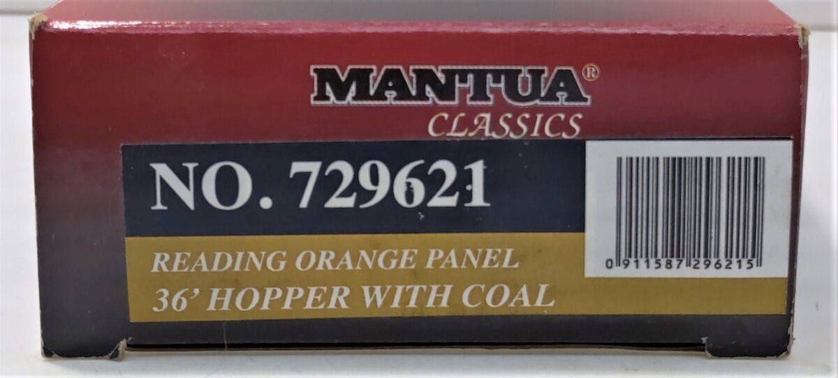 Mantua 729621 HO Scale Reading Orang Panel 36' Hopper w/Coal # 85664