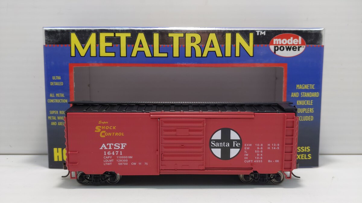 Model Power 2171 HO Scale ATSF Santa Fe 40' Metal Box Car