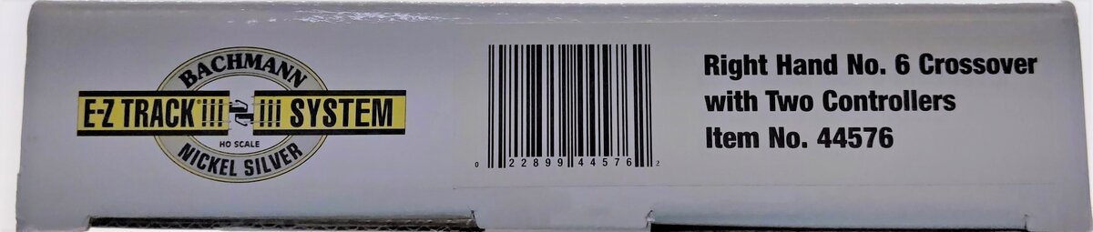 Bachmann 44576 HO Nickel Silver #6 E-Z Track RH Remote Crossover Switch Turnout