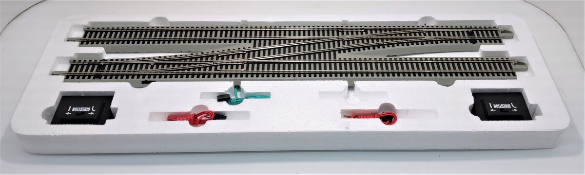 Bachmann 44575 HO Nickel Silver #6 E-Z Track Left-Hand Remote Crossover Turnout