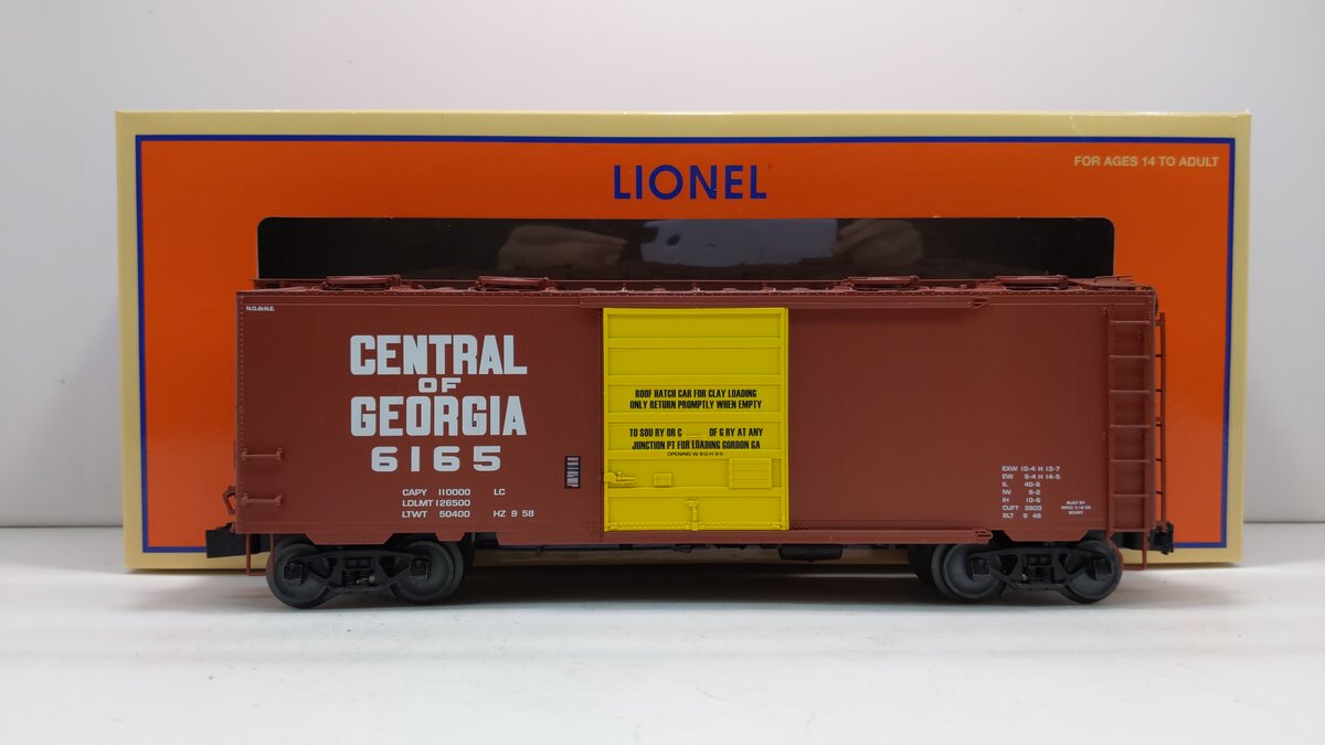 Lionel 2126072 O Central of Georgia 40' Roof-Hatch Boxcar #6165