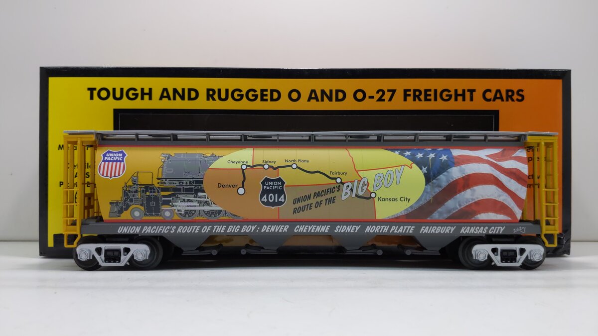 MTH 30-75708 O Union Pacific 4-Bay Cylindrical Covered Hopper #4014