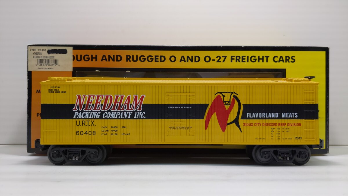 MTH 30-7815 O Gauge Needham Packing Refrigerator Car #60408