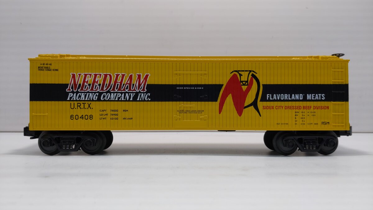 MTH 30-7815 O Gauge Needham Packing Refrigerator Car #60408