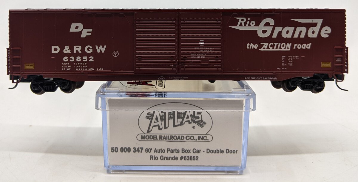 Atlas 50000347 N Scale D&RGW 60' Auto Boxcar #63852