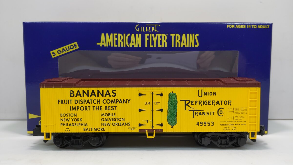 American Flyer 6-49953 Union Refrigerator Bananas Wood Side Reefer