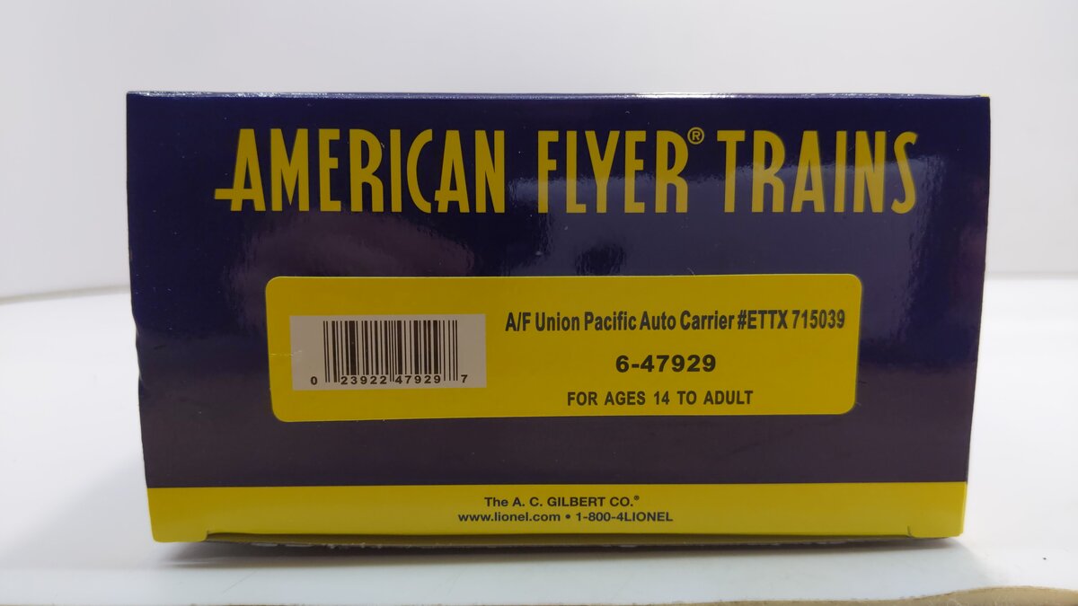 American Flyer 6-47929 S Union Pacific Auto Carrier #ETTX 715039