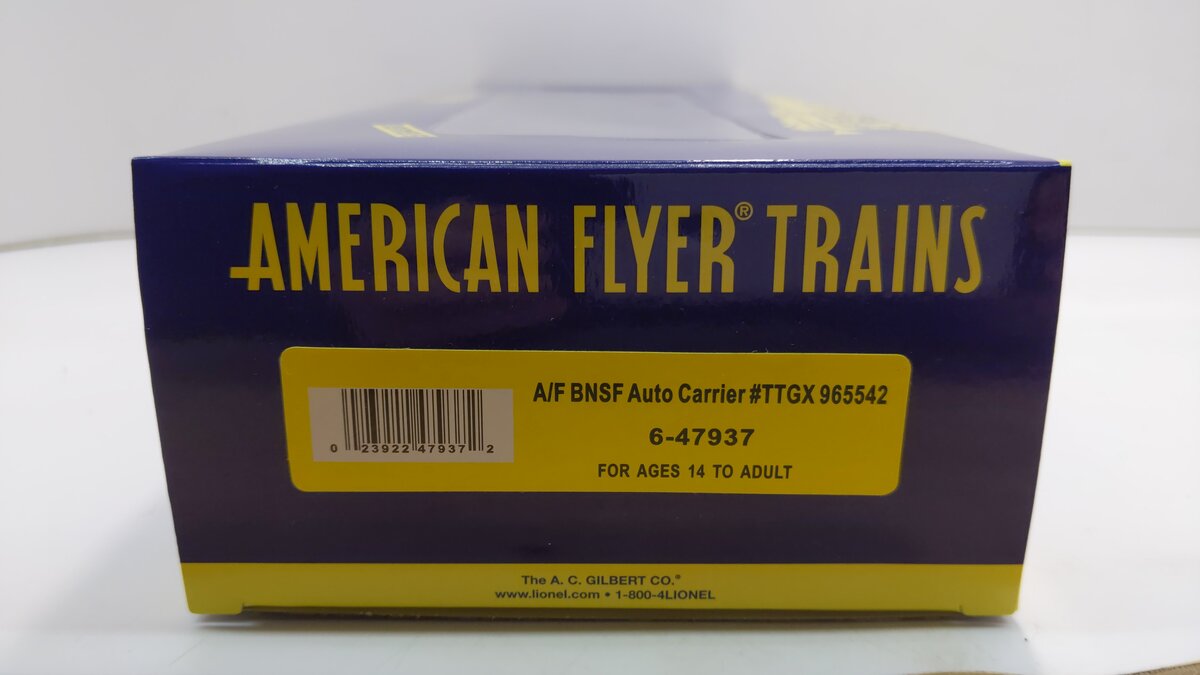 American Flyer 6-47937 S BNSF Auto Carrier #TTGX 965542