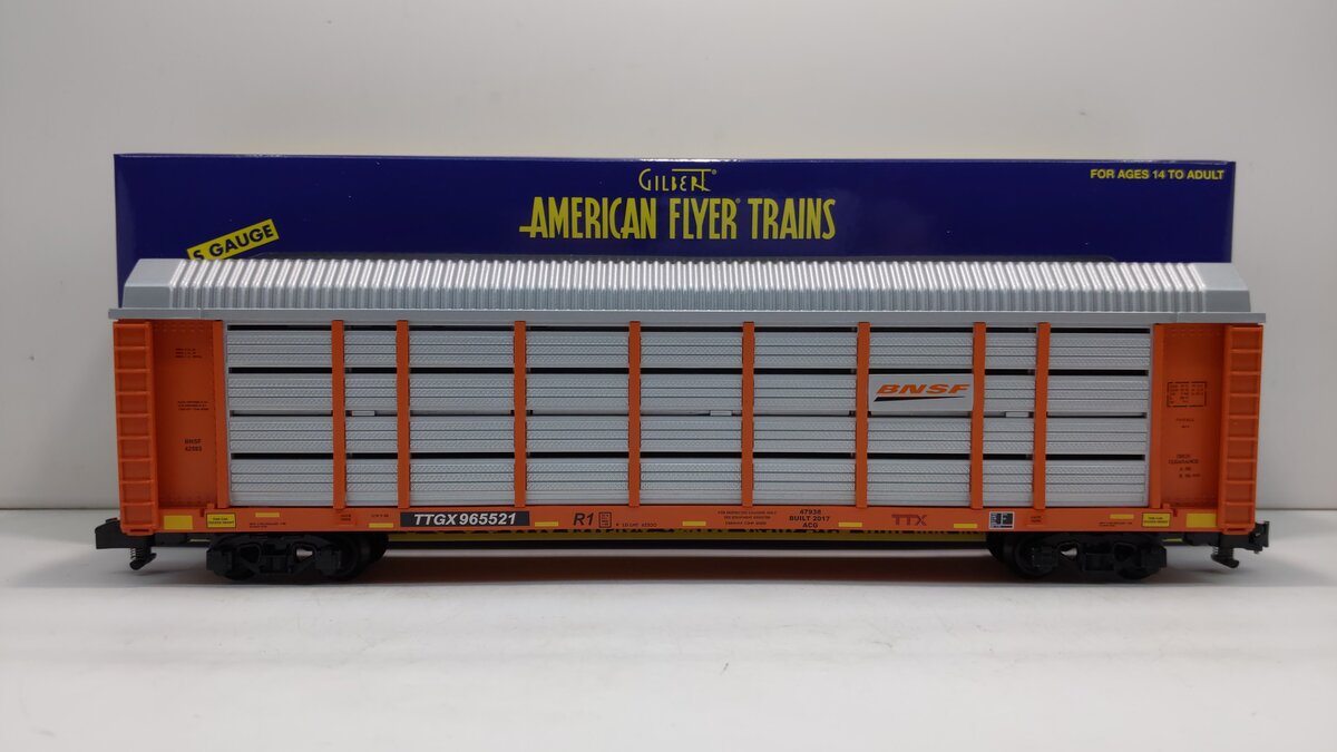 American Flyer 6-47938 S Burlington Northern Santa Fe Auto Carrier #TTGX 965521