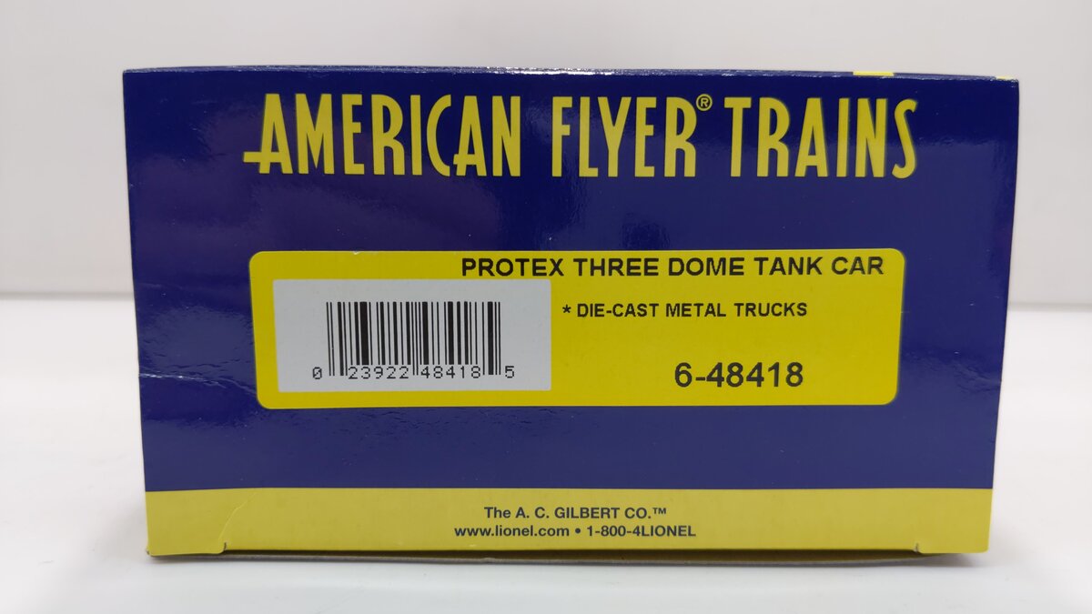 American Flyer 6-48418 S Gauge Protex 3-Dome Tank Car #1054