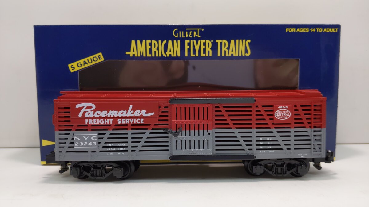 American Flyer 6-48386 S Scale New York Central/PaceMaker Stock Car