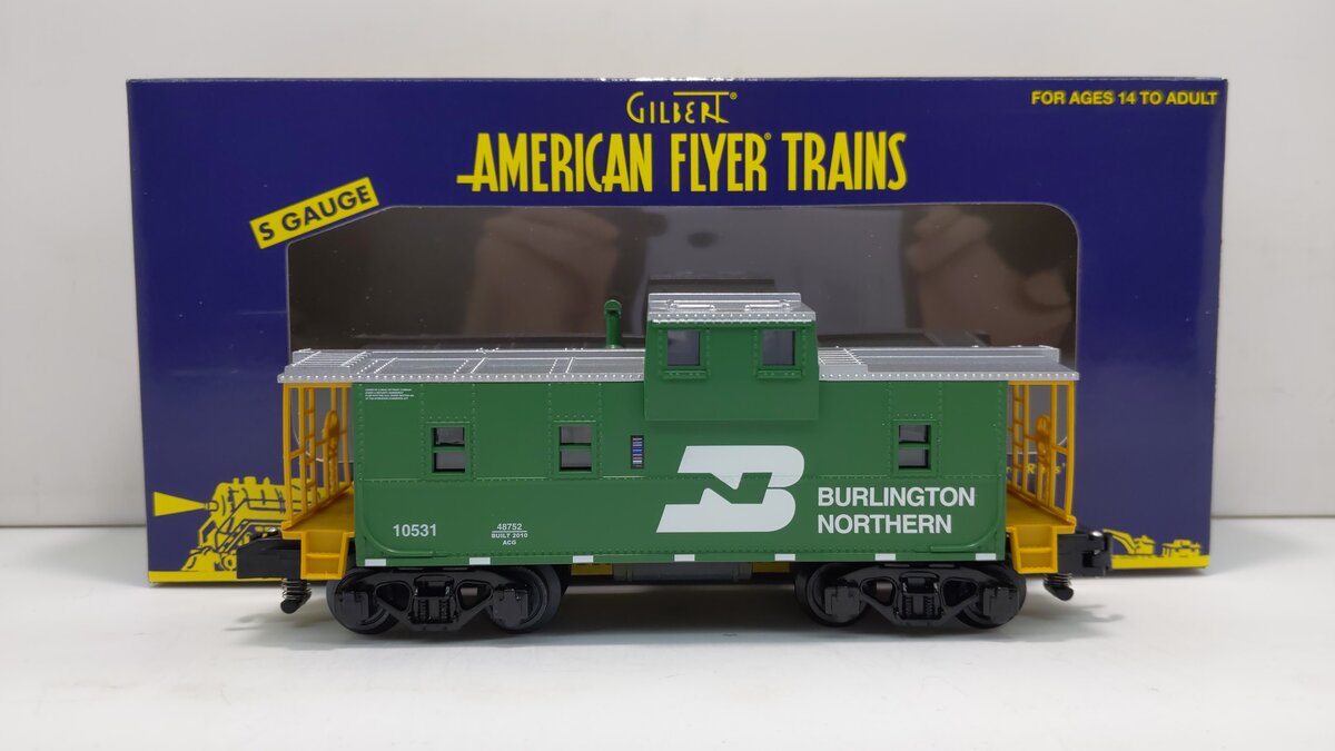 American Flyer 6-48752 S Scale Burlington Northern Extended Vision Caboose