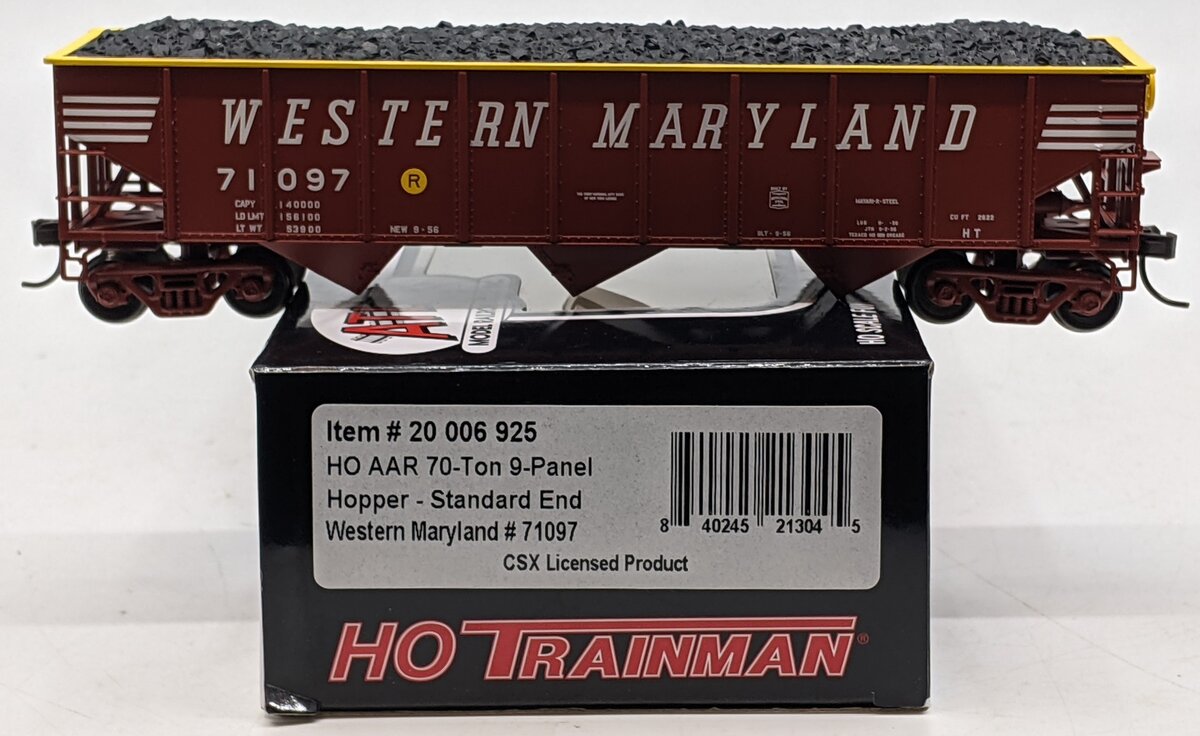 Atlas 20006925 HO Western Maryland AAR 70 Ton 3-Bay Open Hopper #71097