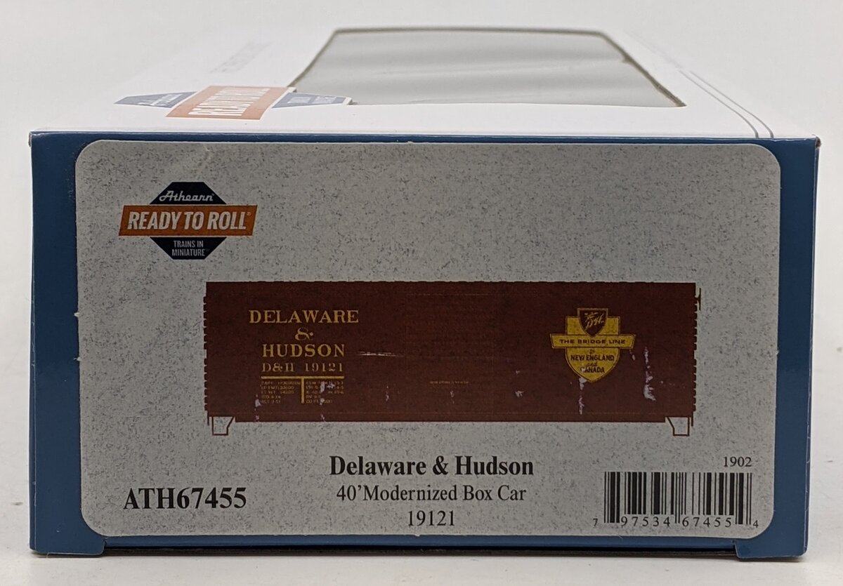 Athearn 67455 HO Scale Delaware & Hudson 40' Modernized Box Car #19121