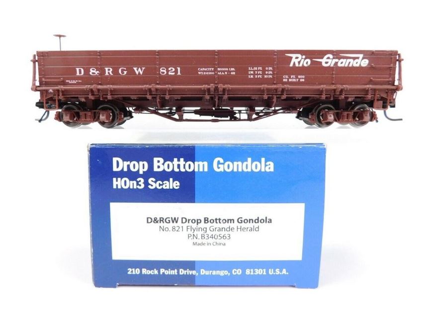 Blackstone Models 340563 HOn3 D&RGW 800 Series Drop Bottom Gondola #821