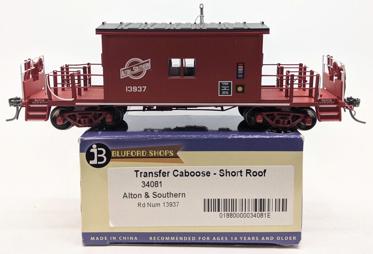 Bluford Shops 34081 HO Scale Alton & Southern Short Roof Transfer Caboose #13937