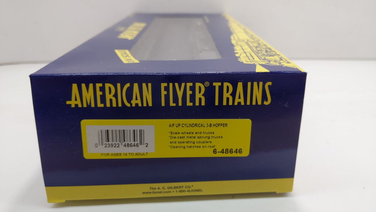American Flyer 6-48646 S Scale Union Pacific Building America Cylindrical Hopper