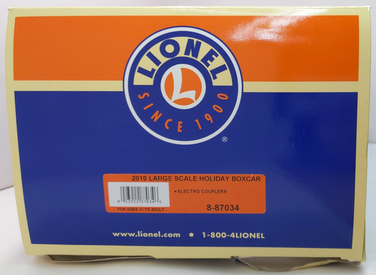 Lionel 8-87034 G 2010 Holiday Boxcar