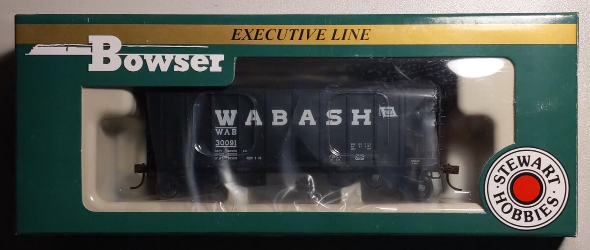 Bowser 40403 HO Scale Wabash 70 Ton Covered Hopper #30091