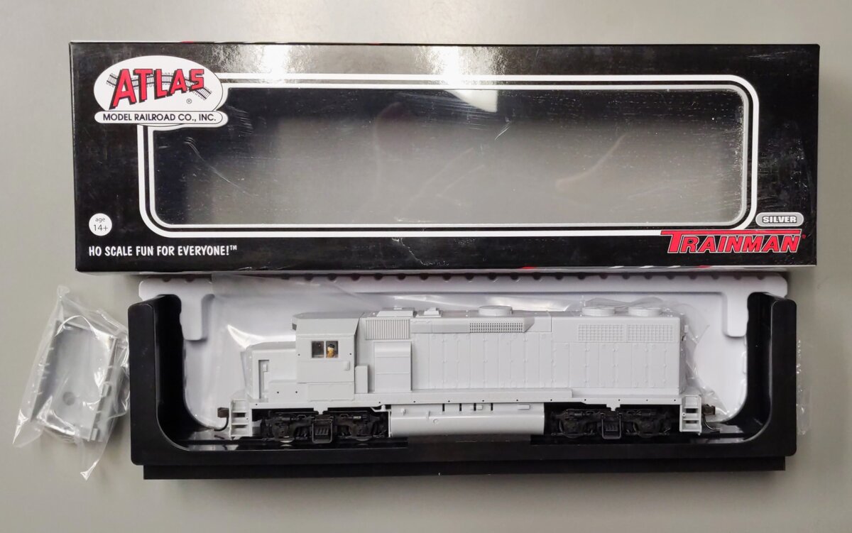 Atlas 10002692 HO Undecorated Trainman GP39-2 Phase 1 Diesel Locomotive Silver