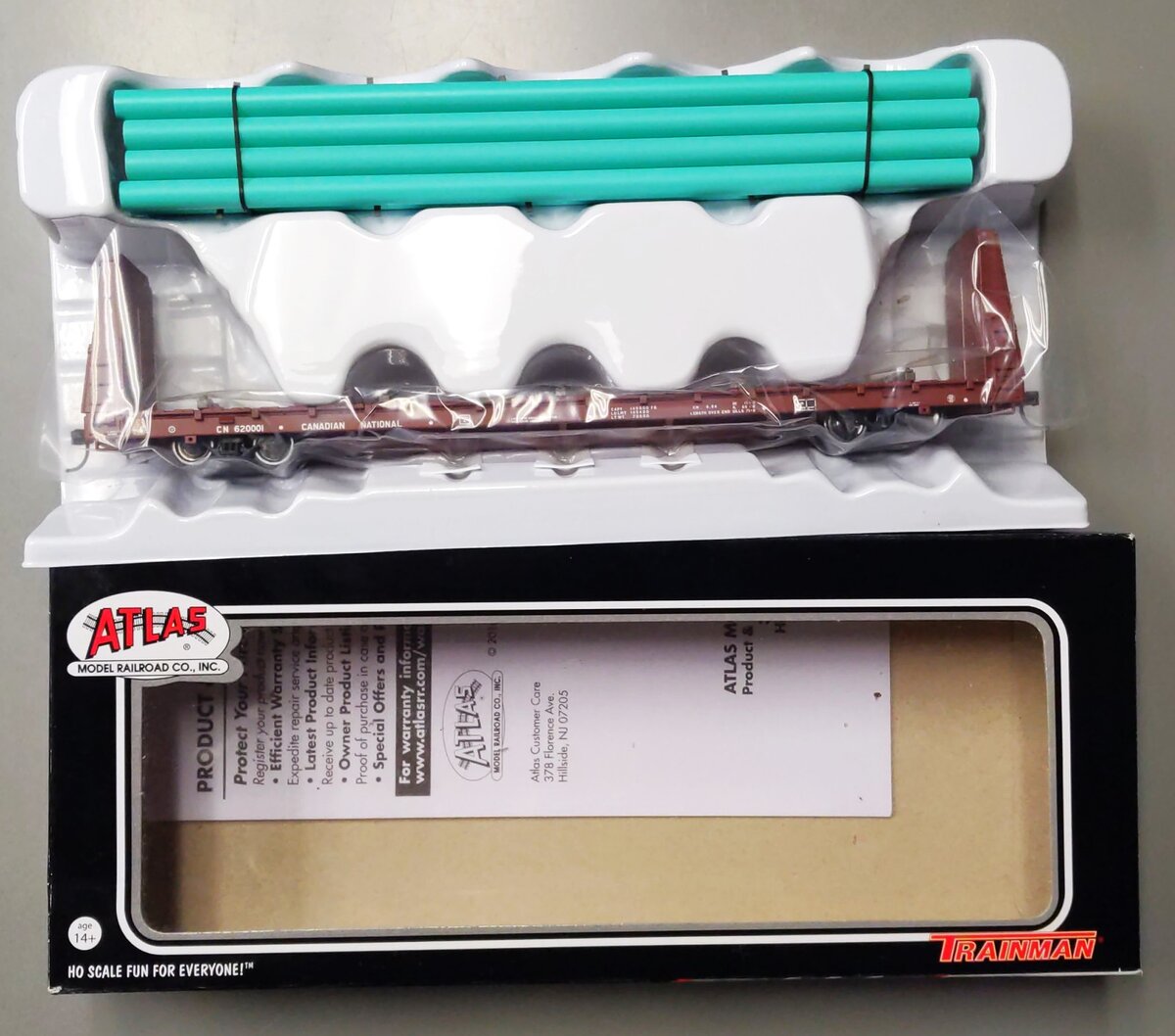 Atlas 20004202 HO Canadian National Trainman® Bulkhead Flat Car #620001