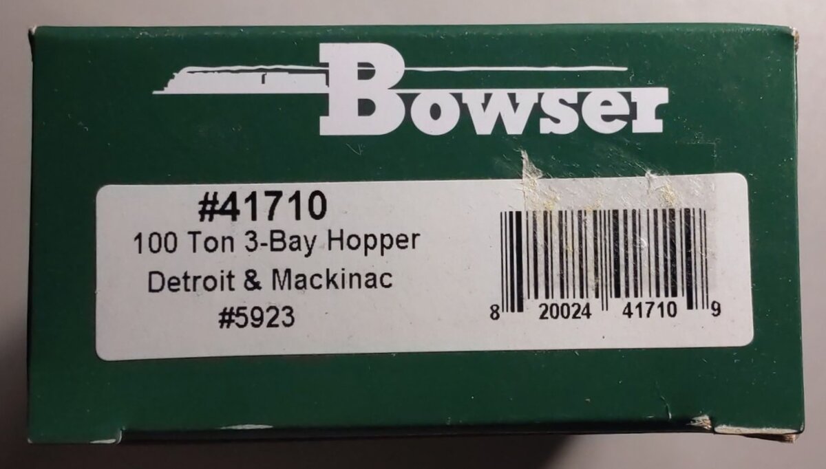 Bowser 41710 HO Scale Detroit & Mackinac 100 Ton 3-Bay Hopper Car #5923