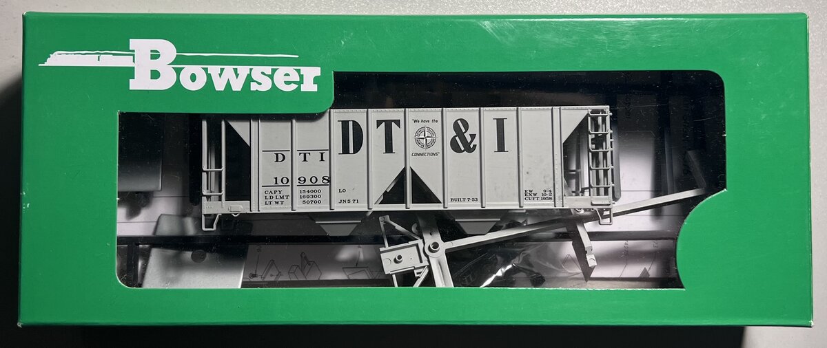 Bowser 60091 HO Dt&I 70T Covered Hopper Open Side #10908
