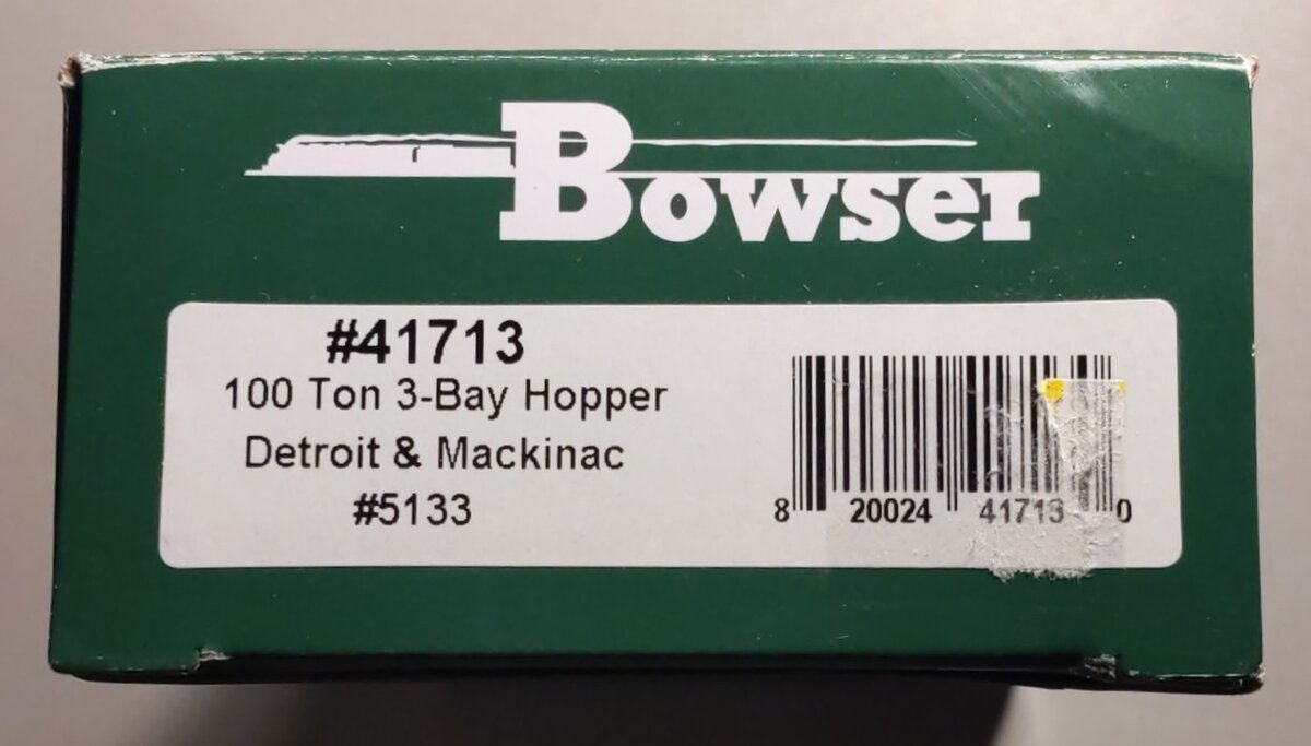 Bowser 41713 HO Scale Detroit & Mackinac 100 Ton 3-Bay Hopper Car #5133