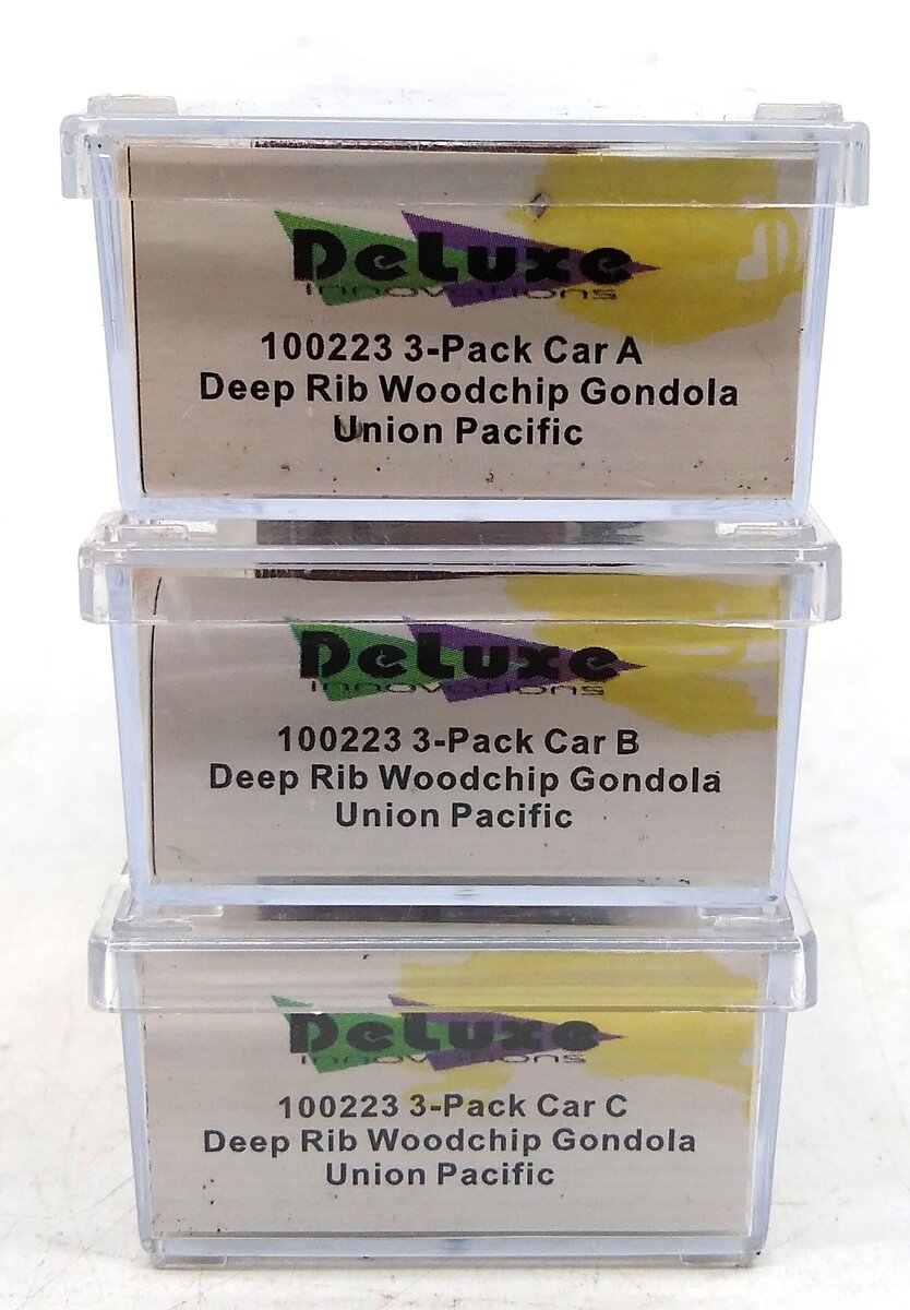 Deluxe Innovations 100223 N UP Gunderson Deep-Rib WoodChip Gondolas - RTR