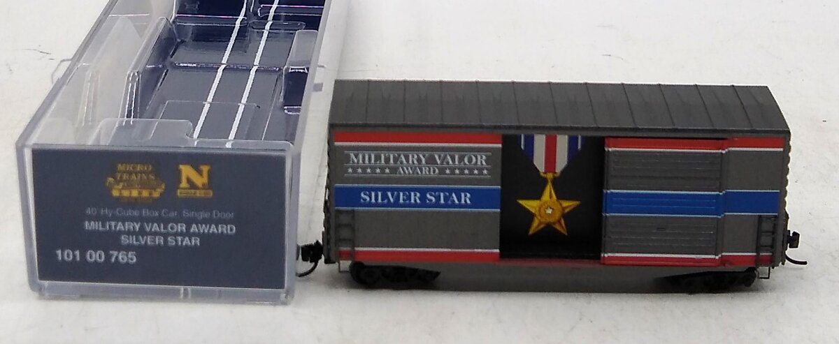 Micro-Trains 10100765 N Silver Star Military Valor Award 40' Hy-Cube Box Car