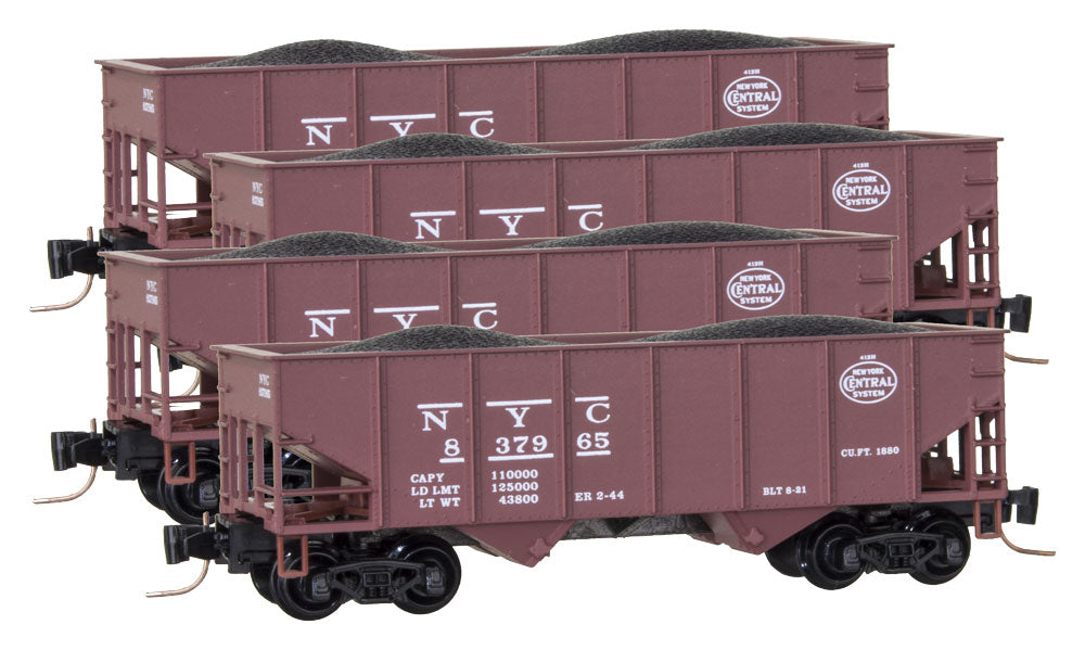 MicroTrains 99400072 Z New York Central 33' Twin Bay Hopper 4-Car Set