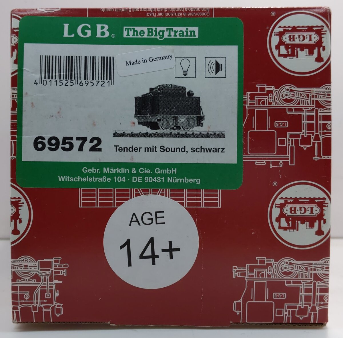 LGB 69572 G Scale AT&SF Motorized Tender w/ Sound