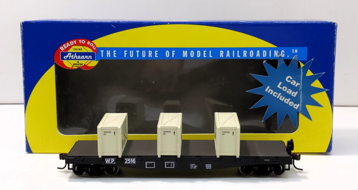 Athearn 92216 HO Western Pacific 40'''' Flatcar w/Crates #2516