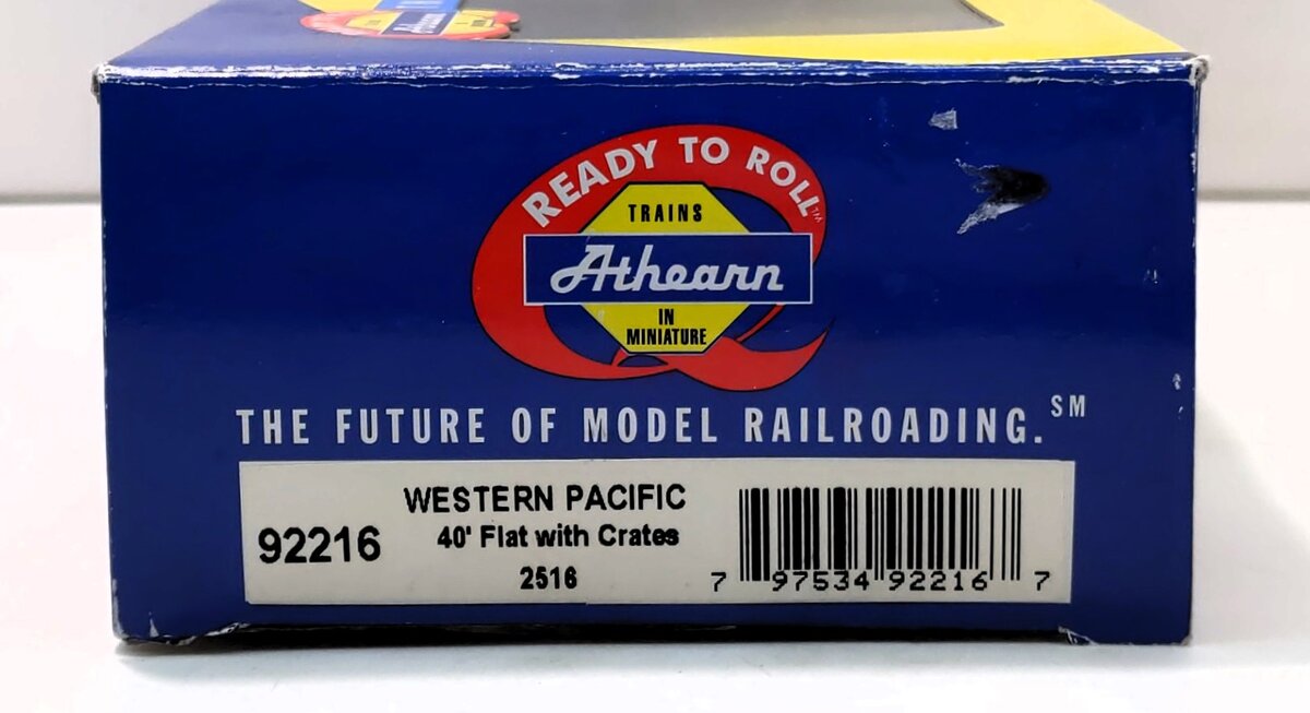 Athearn 92216 HO Western Pacific 40'''' Flatcar w/Crates #2516