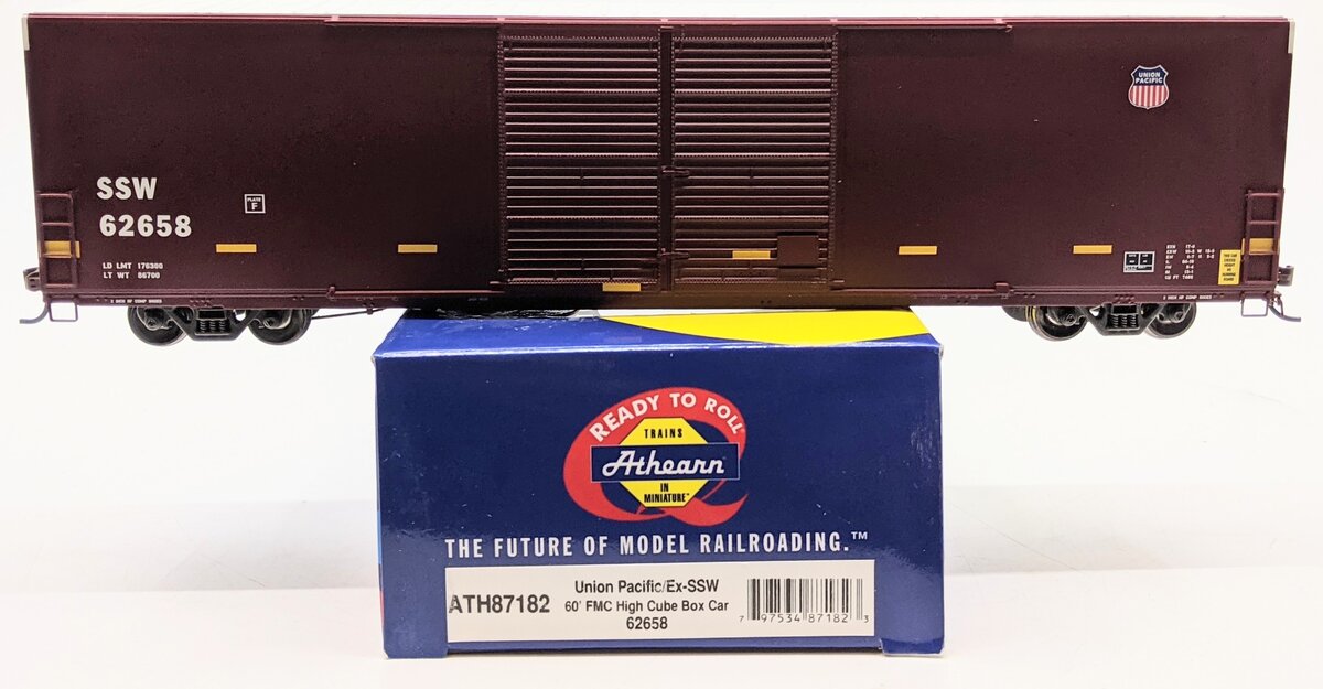 Athearn 87182 HO Union Pacific/Ex-GWS FMC 60' DD Hi-Cube Smooth Box #62658