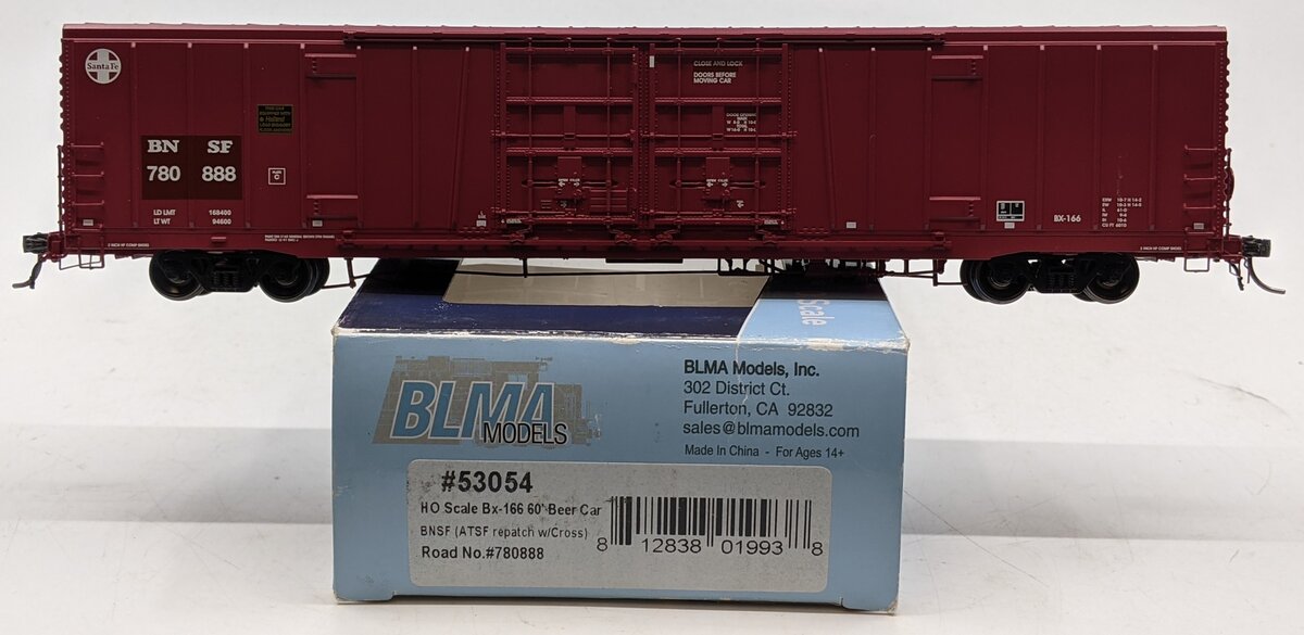 BLMA Models 53054 HO Burlington Northern Santa Fe 60' Beer Car Bx-166 #780888