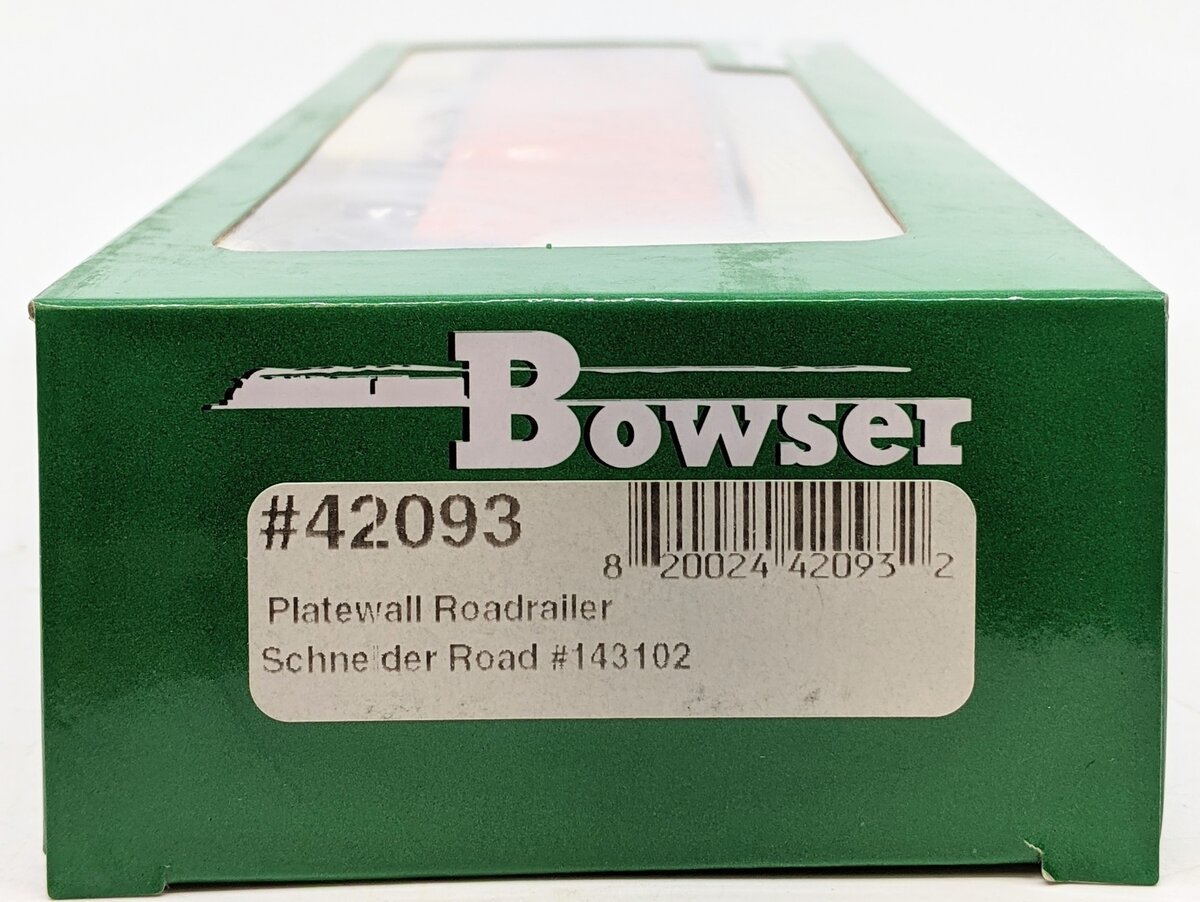 Bowser 42093 HO Schneider National 53' Platewall RoadRailer Trailer #143102