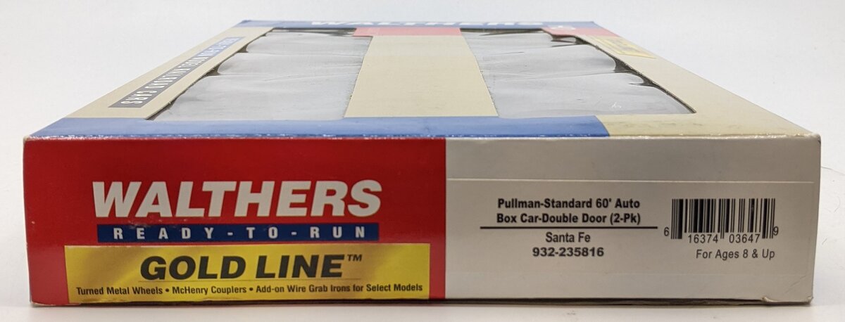 Walthers 932-235816 HO Atchison, Topeka & Santa Fe 60' Auto Boxcar (Set of 2)