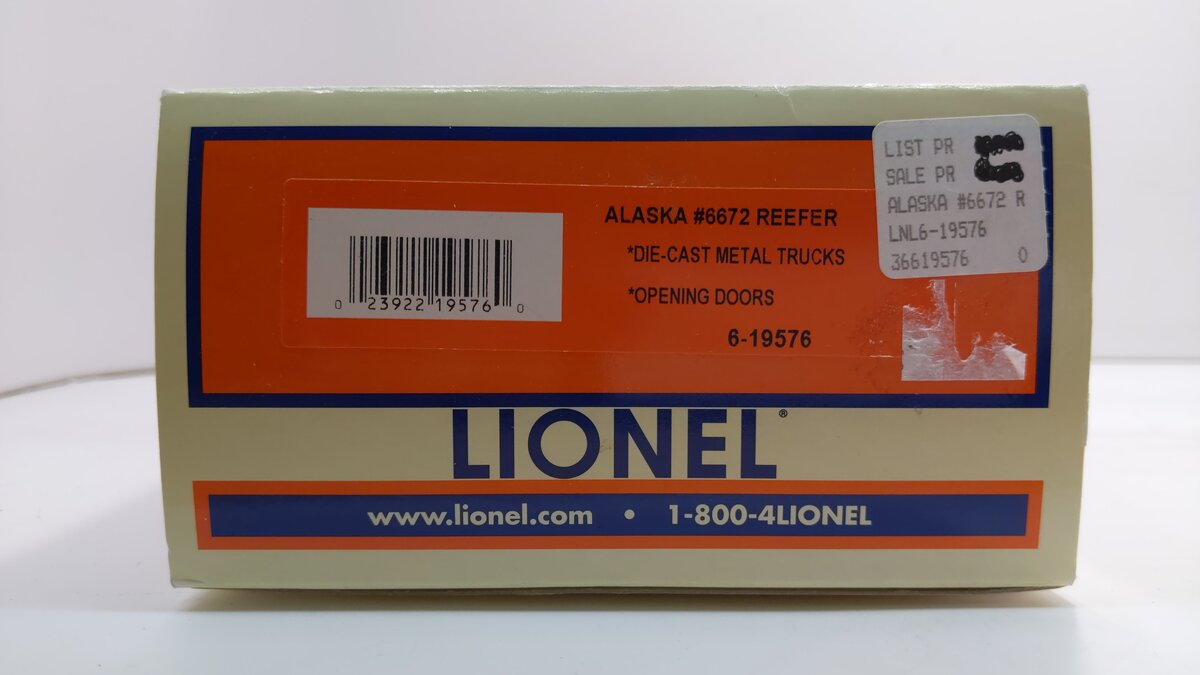 Lionel 6-19576 O Gauge Alaska Reefer Car #6672