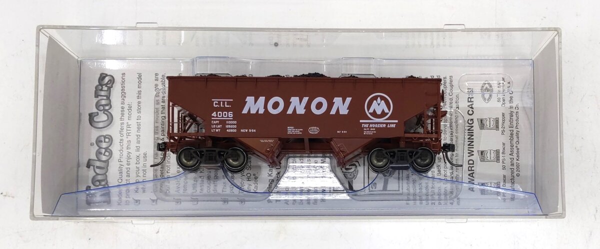 Kadee 7036 HO Monon 50-Ton AAR Standard Offset 2-Bay Open Hopper #4006