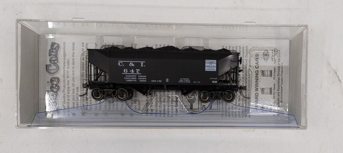 Kadee 7042 HO Cambria & Indiana Railroad PS-2 2-Bay Covered Hopper #647